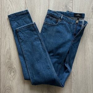 A.P.C. Jean Etroit Court Straight Leg Midrise Slight Stretch Size 27 Blue